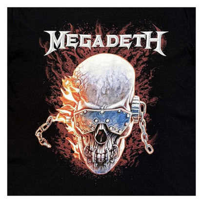 Black - Side - Megadeth Unisex Adult Vic Flames T-Shirt