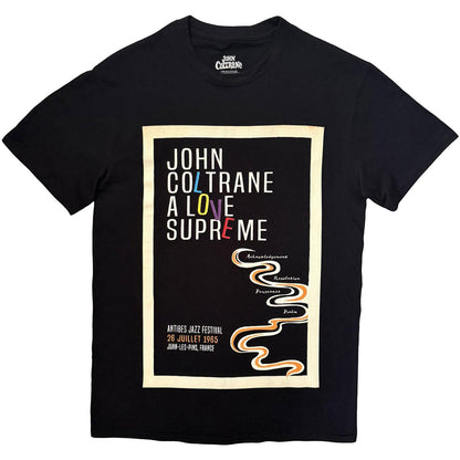 Black - Front - John Coltrane Unisex Adult A Love Supreme T-Shirt