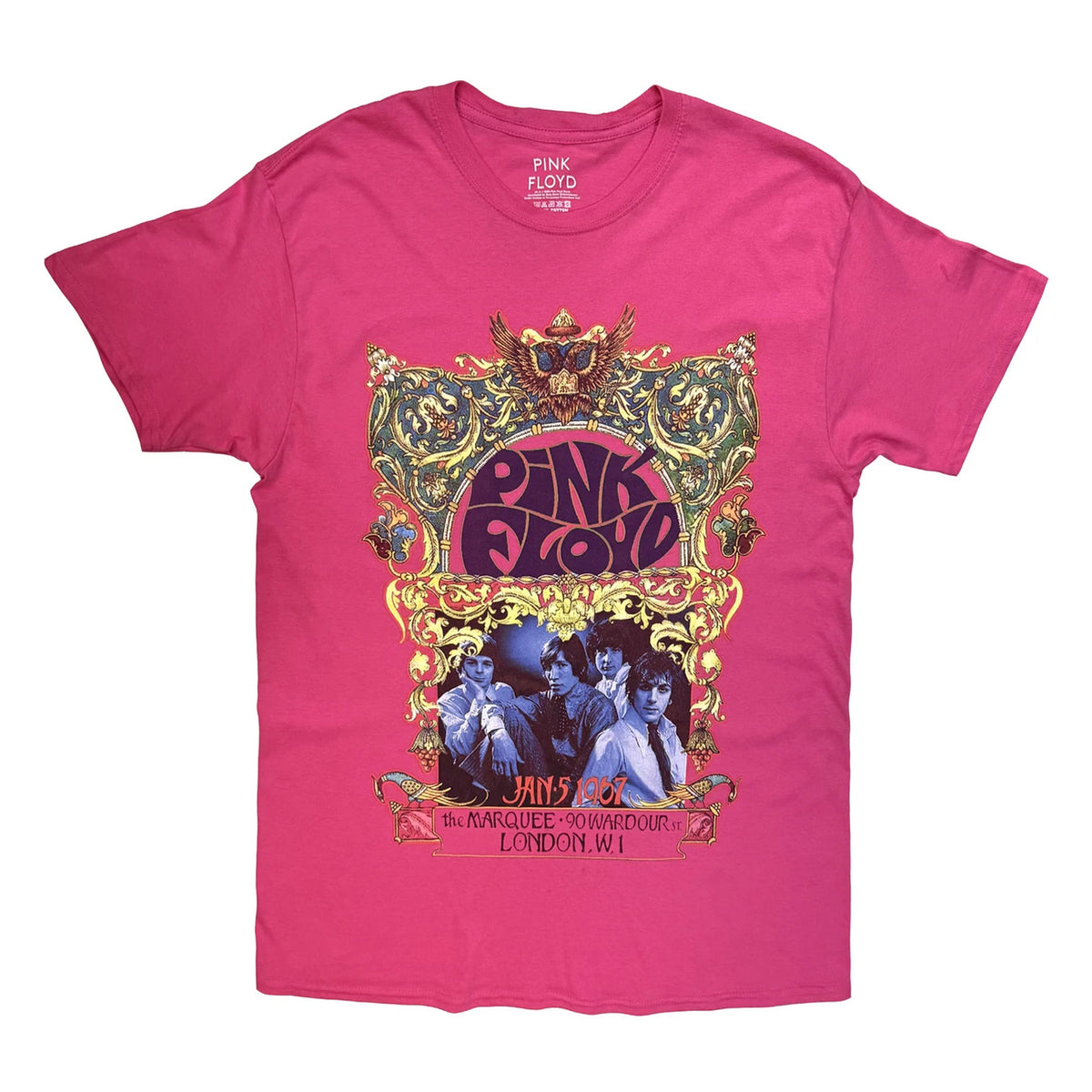 Pink - Front - Pink Floyd Unisex Adult The Marquee T-Shirt