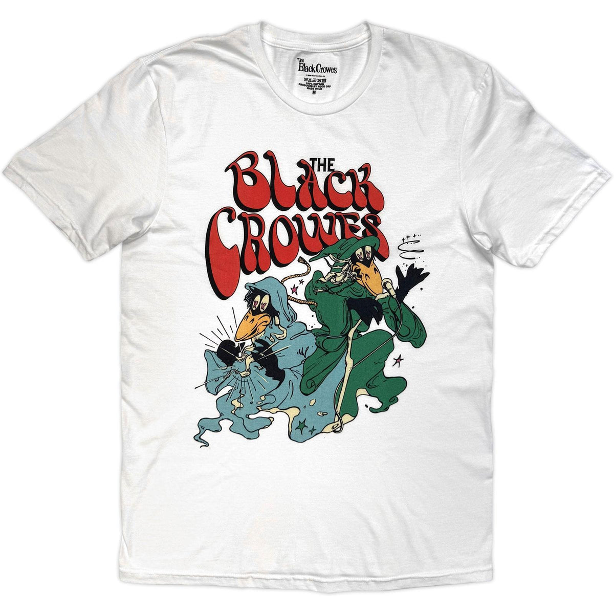 White - Front - The Black Crowes Unisex Adult Cloak Logo T-Shirt