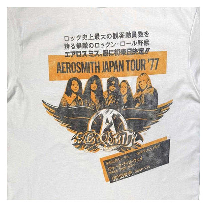White - Side - Aerosmith Unisex Adult Japan Tour ´77 T-Shirt