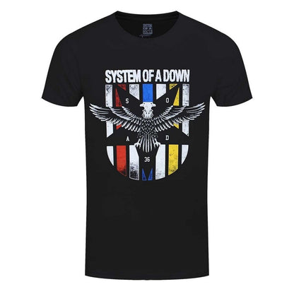 Black - Front - System Of A Down Unisex Adult Eagle Colours T-Shirt