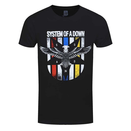 Black - Front - System Of A Down Unisex Adult Eagle Colours T-Shirt