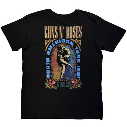 Black - Back - Guns N Roses Unisex Adult North American Tour 1991 Skull Back Print T-Shirt