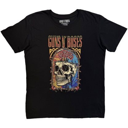 Black - Front - Guns N Roses Unisex Adult North American Tour 1991 Skull Back Print T-Shirt