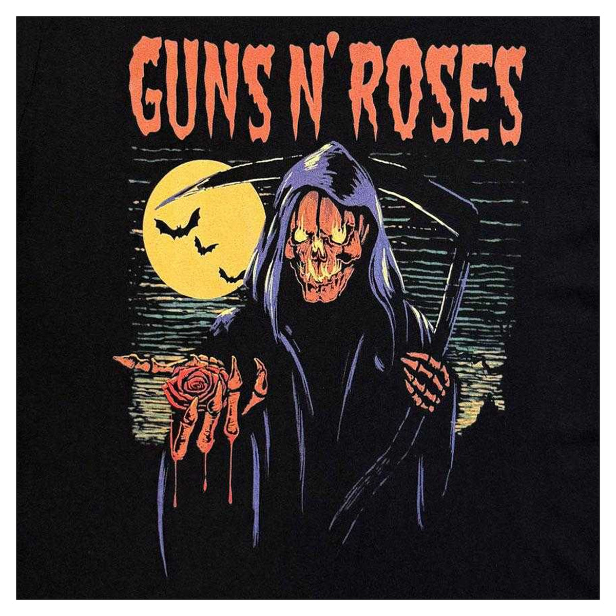 Black - Side - Guns N Roses Unisex Adult Grim Reaper T-Shirt
