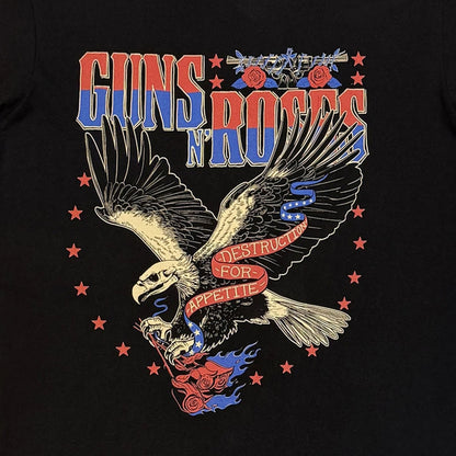 Black - Side - Guns N Roses Unisex Adult Eagle Skull T-Shirt
