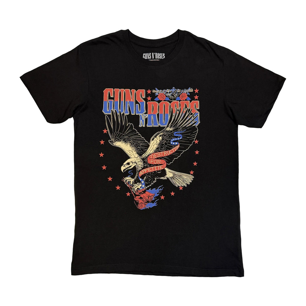 Black - Front - Guns N Roses Unisex Adult Eagle Skull T-Shirt