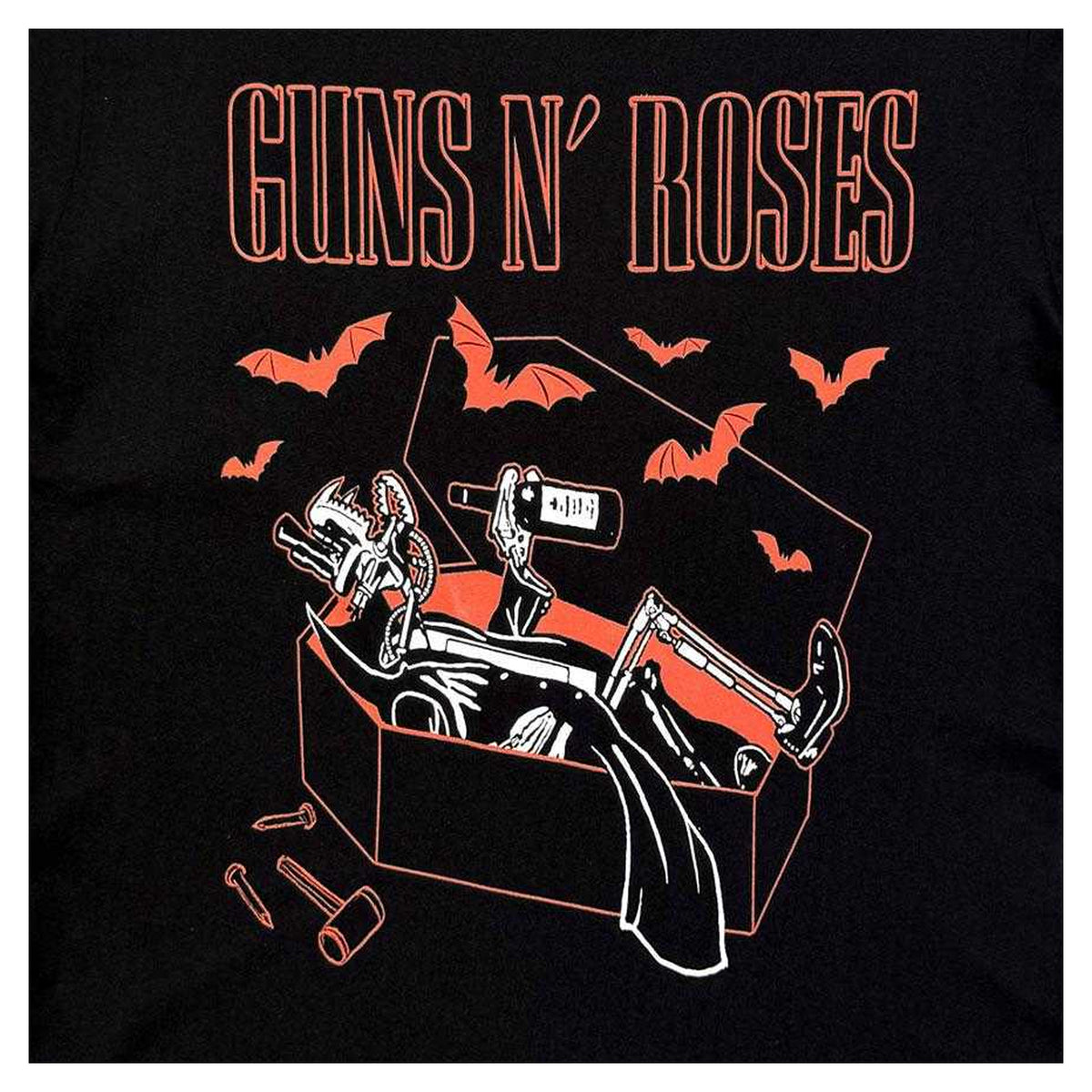 Black - Side - Guns N Roses Unisex Adult Coffin Logo T-Shirt