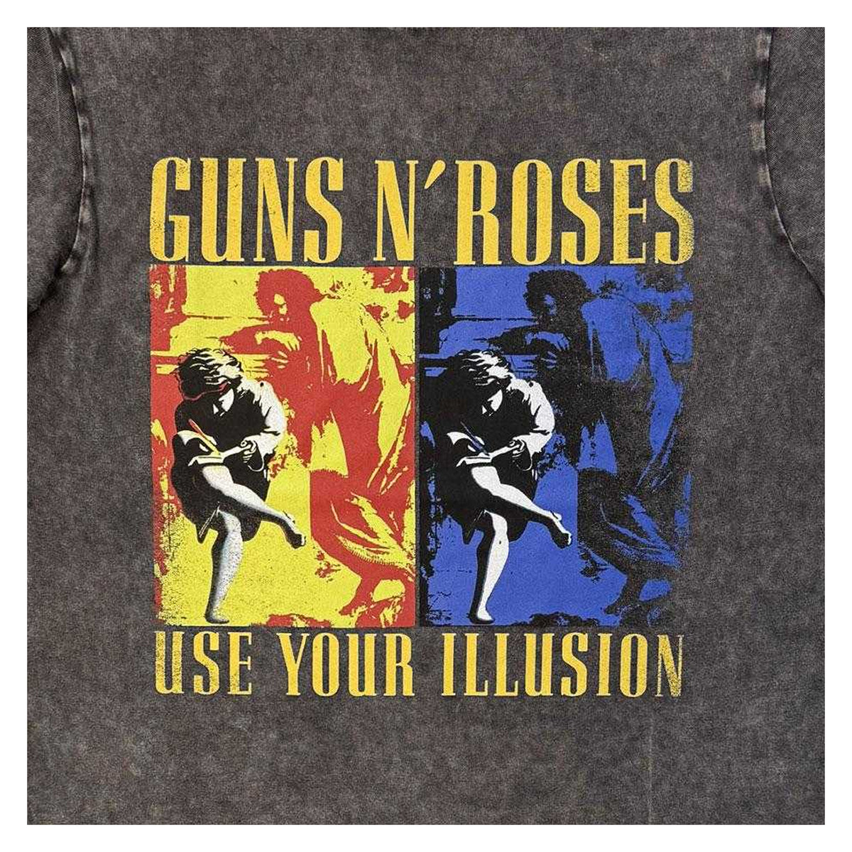 Charcoal Grey - Side - Guns N Roses Unisex Adult Use Your Illusion Stone Wash T-Shirt