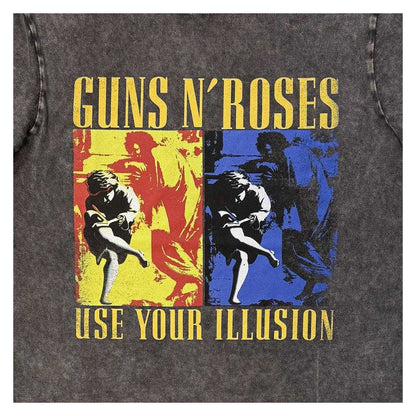 Charcoal Grey - Side - Guns N Roses Unisex Adult Use Your Illusion Stone Wash T-Shirt