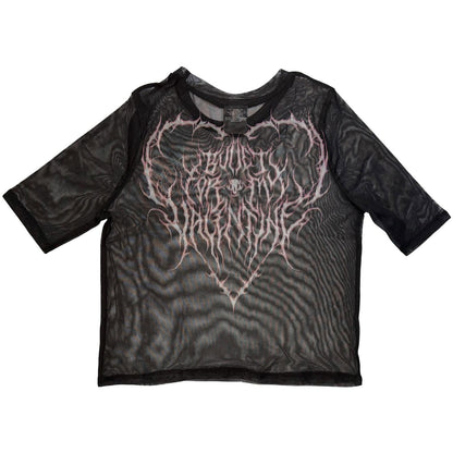 Black - Back - Bullet For My Valentine Womens-Ladies Deathcore Mesh Crop Top