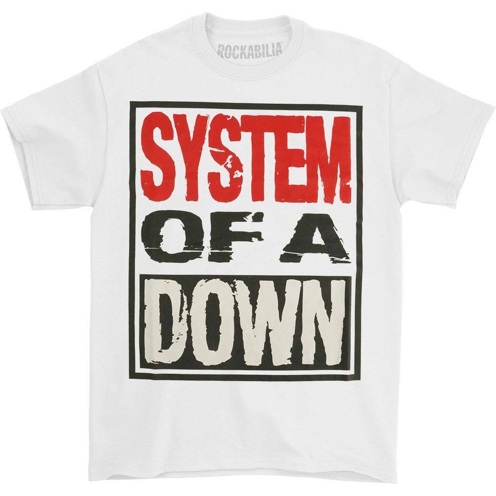 White - Front - System Of A Down Unisex Adult Stacked Logo T-Shirt