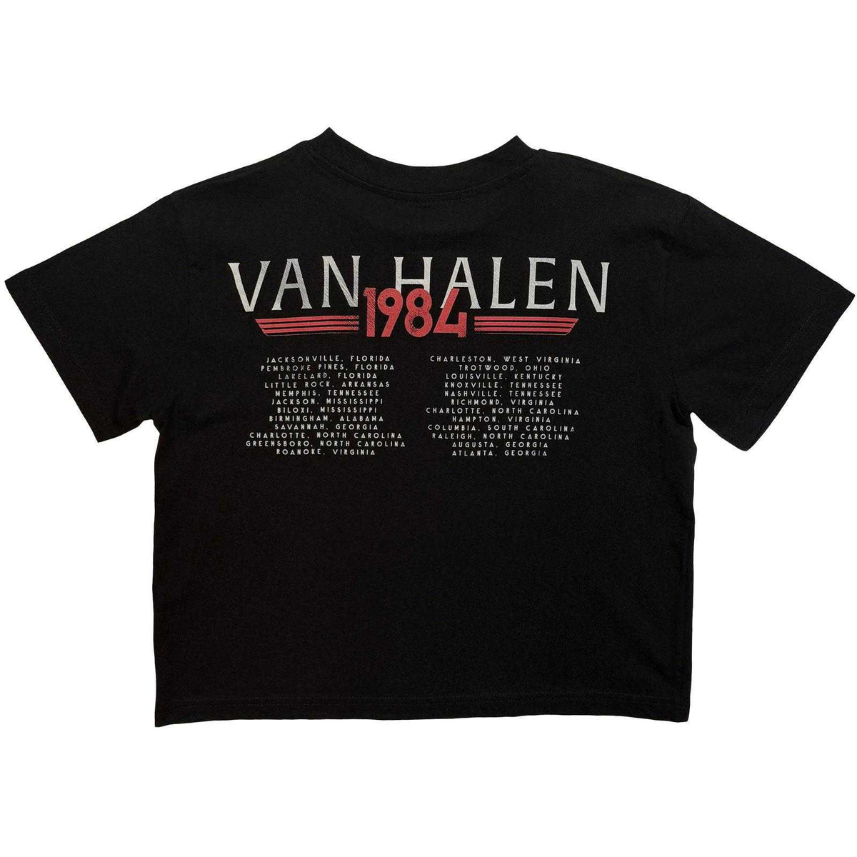 Black - Back - Van Halen Womens-Ladies 84 Tour Crop Top