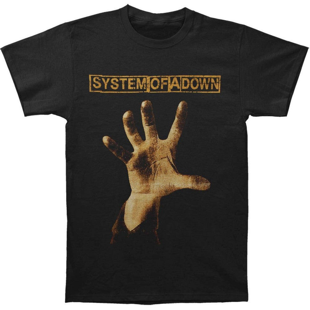 Black - Front - System Of A Down Unisex Adult Hand T-Shirt