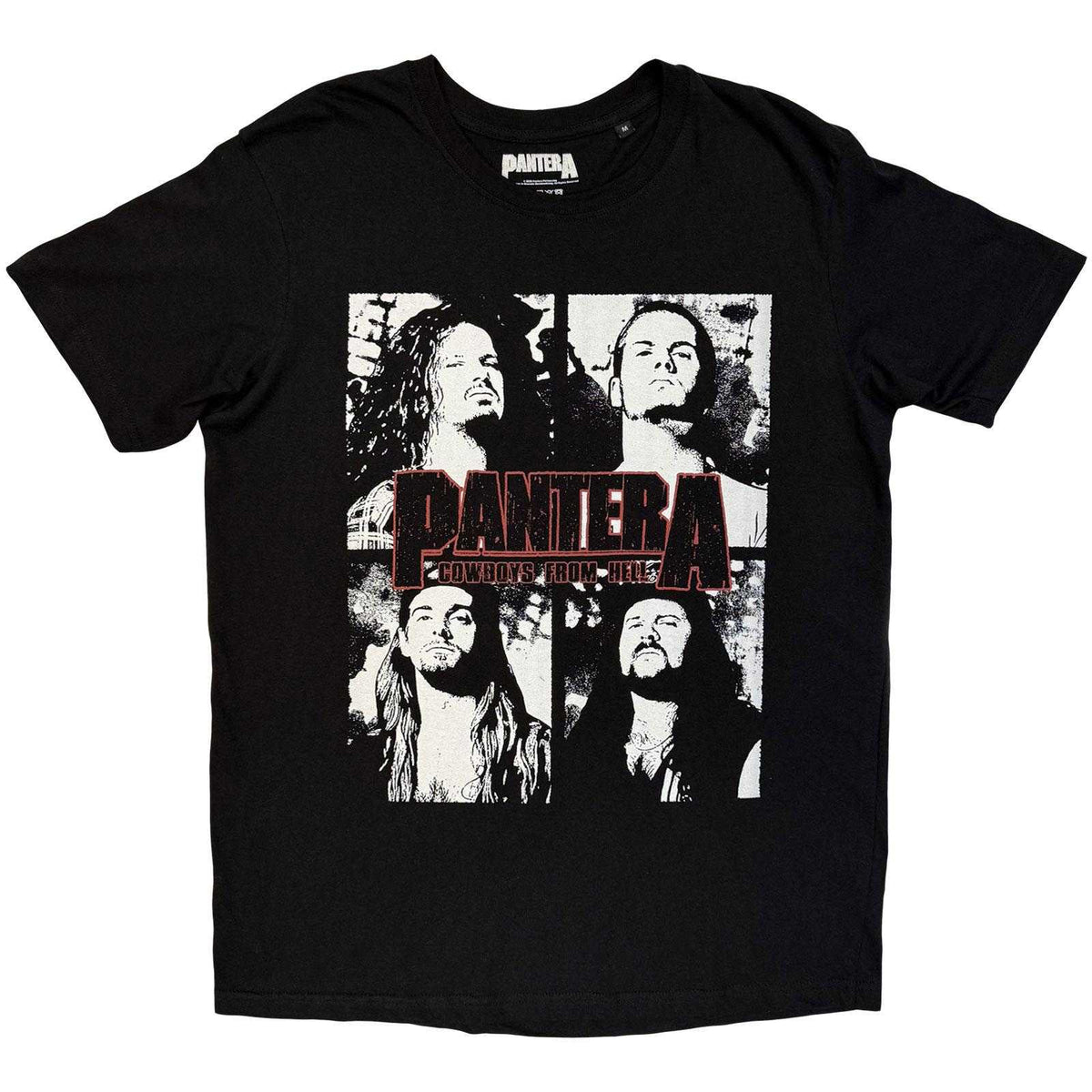Black - Front - Pantera Unisex Adult Cowboys From Hell Flames Back Print T-Shirt