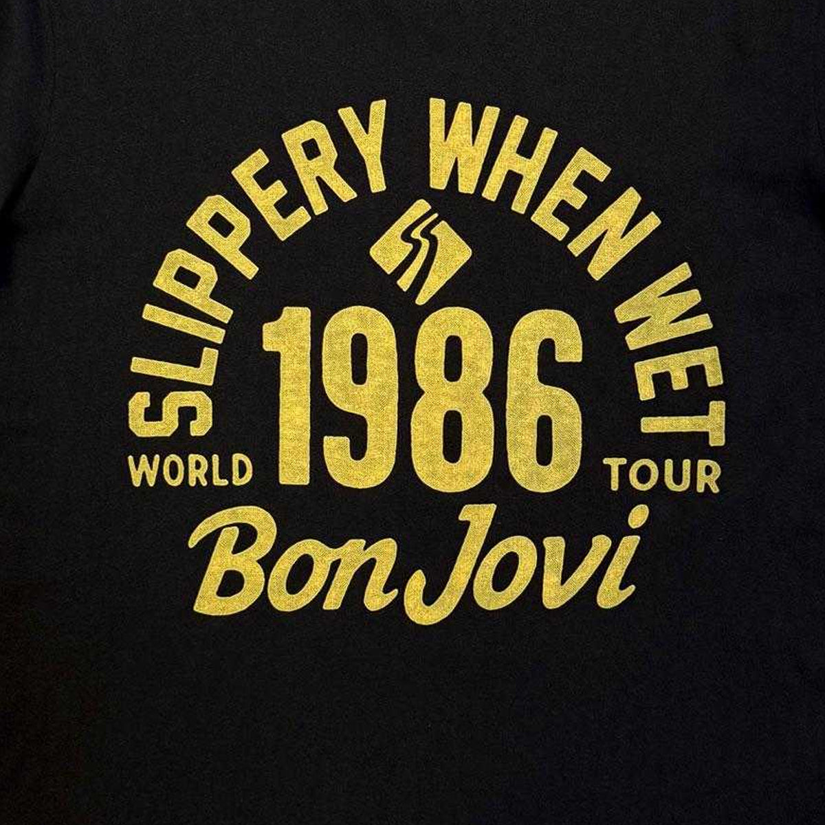 Black - Side - Bon Jovi Unisex Adult 1986 World Tour T-Shirt