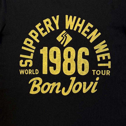 Black - Side - Bon Jovi Unisex Adult 1986 World Tour T-Shirt