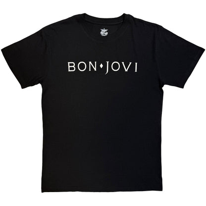 Black - Front - Bon Jovi Unisex Adult Mono Logo T-Shirt