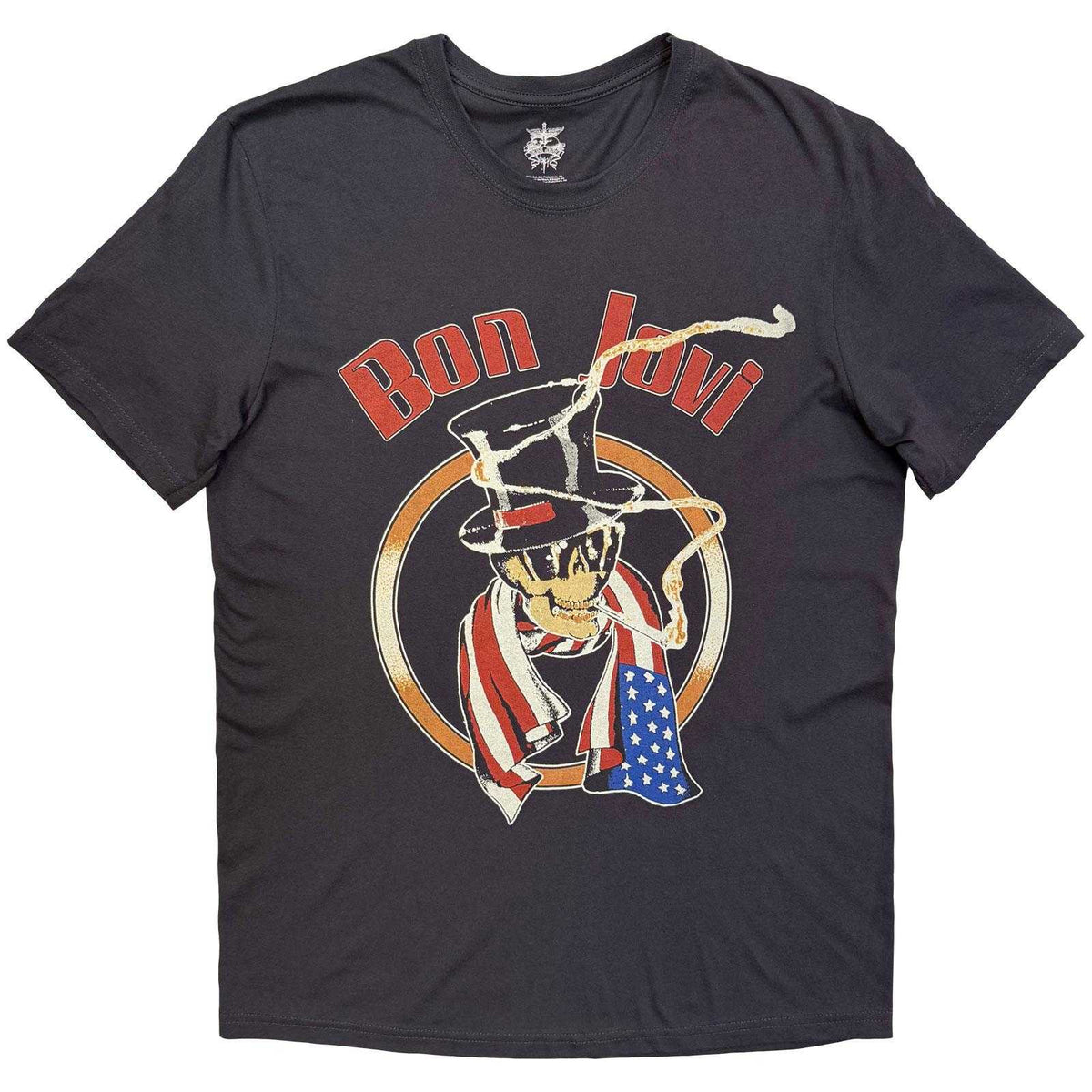 Charcoal Grey - Front - Bon Jovi Unisex Adult Kicked Ass Back Print T-Shirt