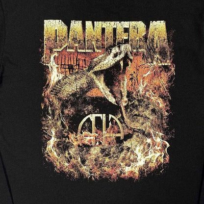 Black - Side - Pantera Unisex Adult World Domination Tour Back Print Long-Sleeved T-Shirt