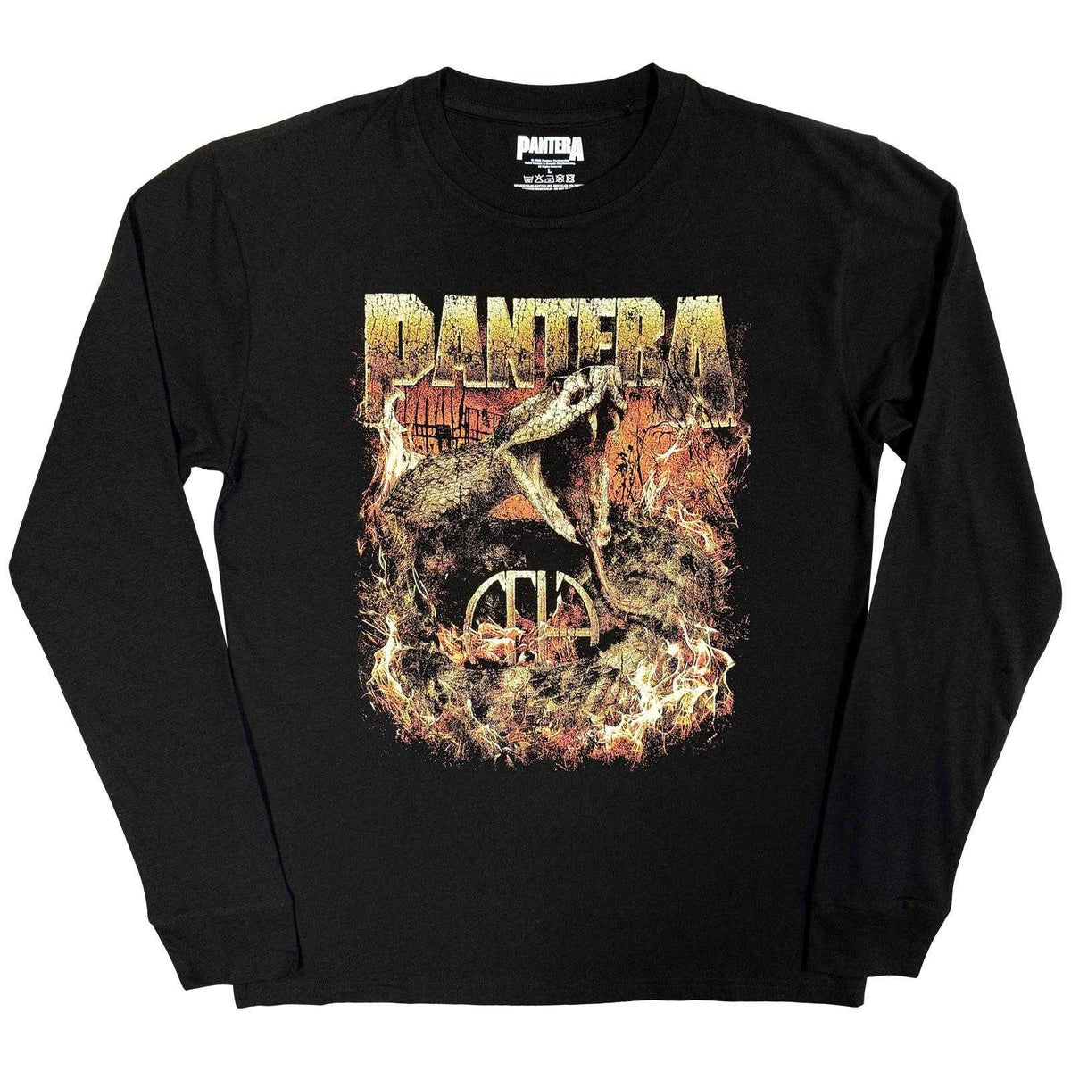Black - Front - Pantera Unisex Adult World Domination Tour Back Print Long-Sleeved T-Shirt