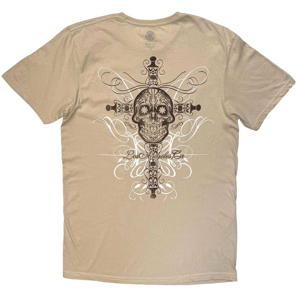 Sand - Back - Red Hot Chili Peppers Unisex Adult Skull Cross Back Print T-Shirt