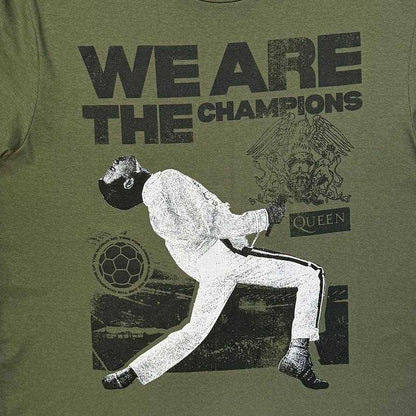 Khaki Green - Side - Queen Unisex Adult We Are The Champions T-Shirt