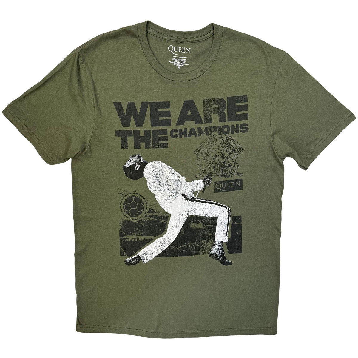 Khaki Green - Front - Queen Unisex Adult We Are The Champions T-Shirt