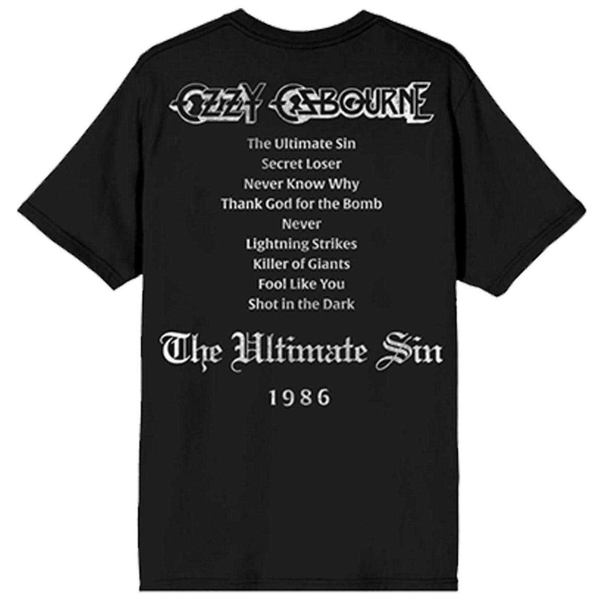 Black - Back - Ozzy Osbourne Unisex Adult The Ultimate Sin Back Print T-Shirt