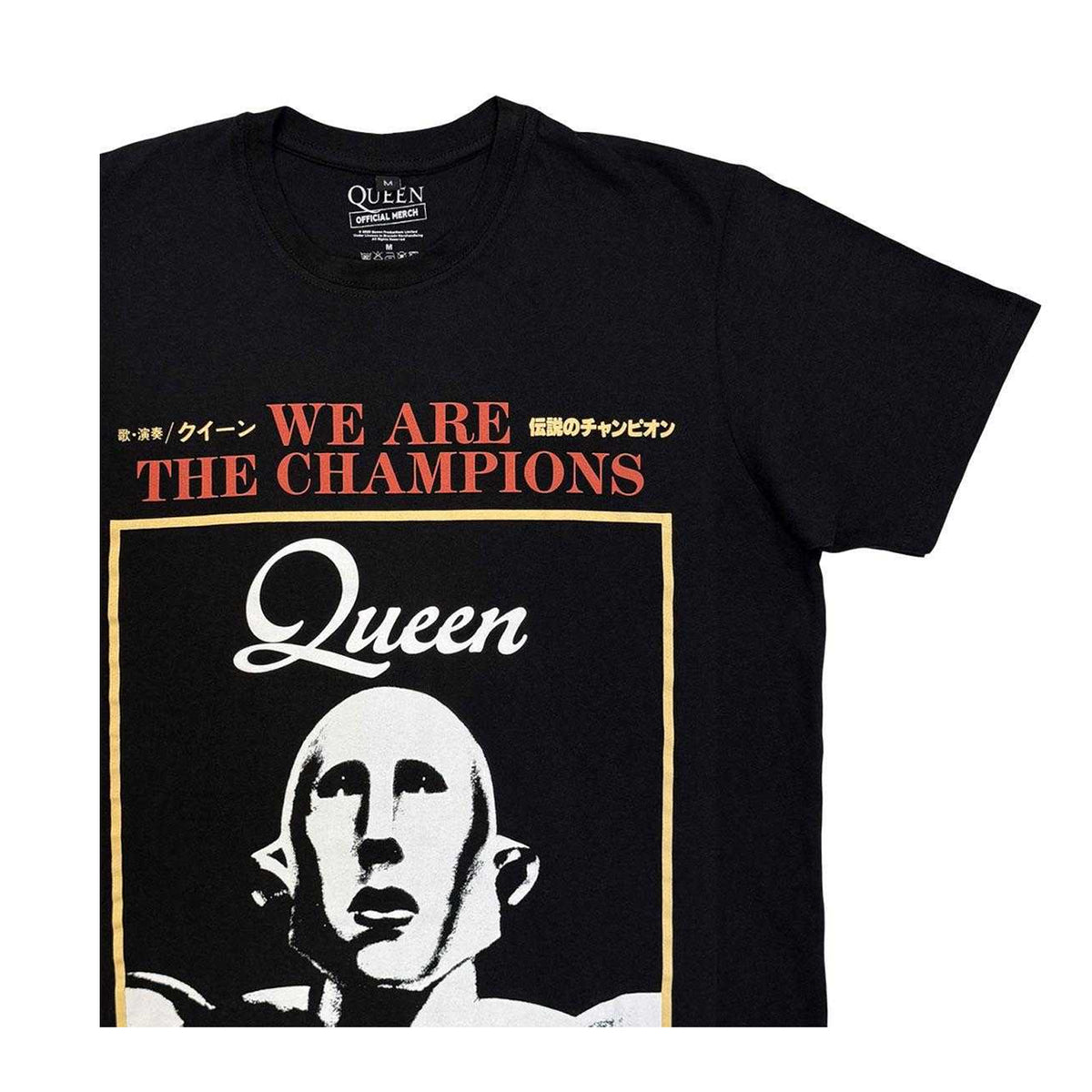 Black - Side - Queen Unisex Adult We Are The Champions Carbon T-Shirt