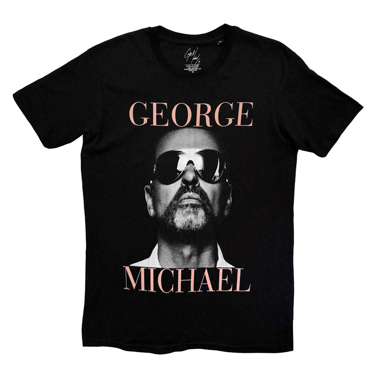 Black - Front - George Michael Unisex Adult Printed T-Shirt