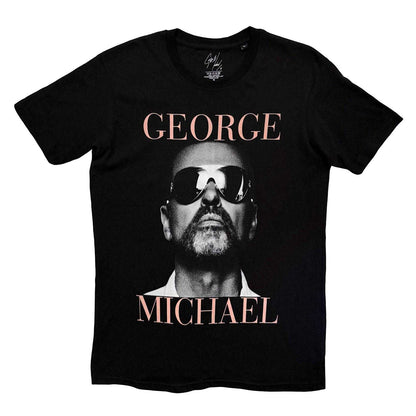 Black - Front - George Michael Unisex Adult Printed T-Shirt