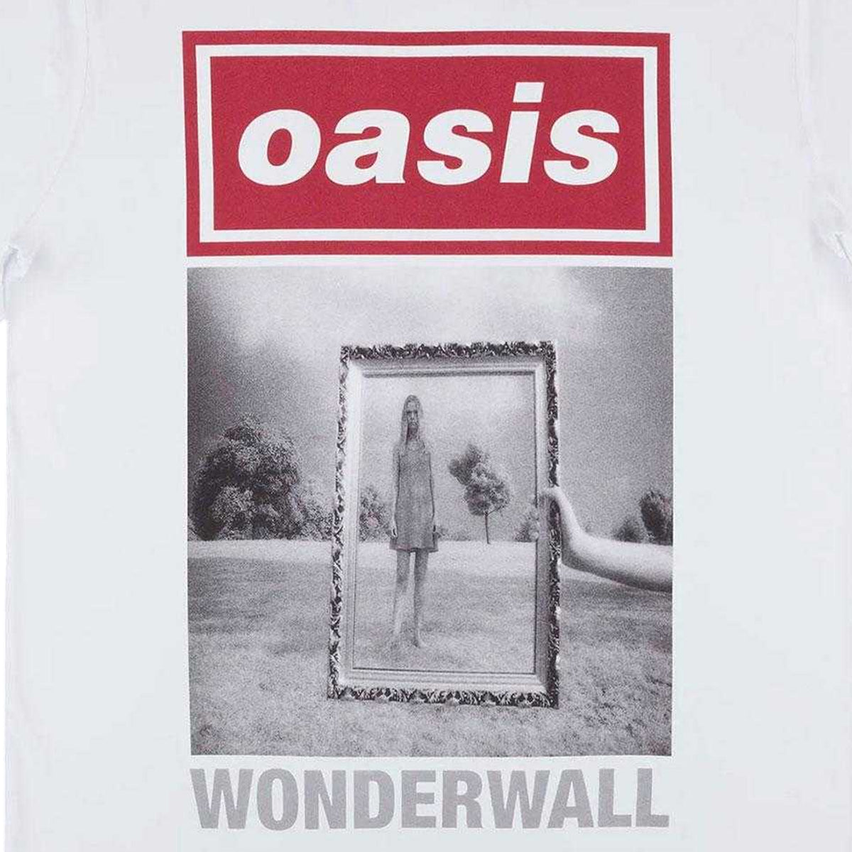 White - Side - Oasis Unisex Adult Wonderwall Cover T-Shirt