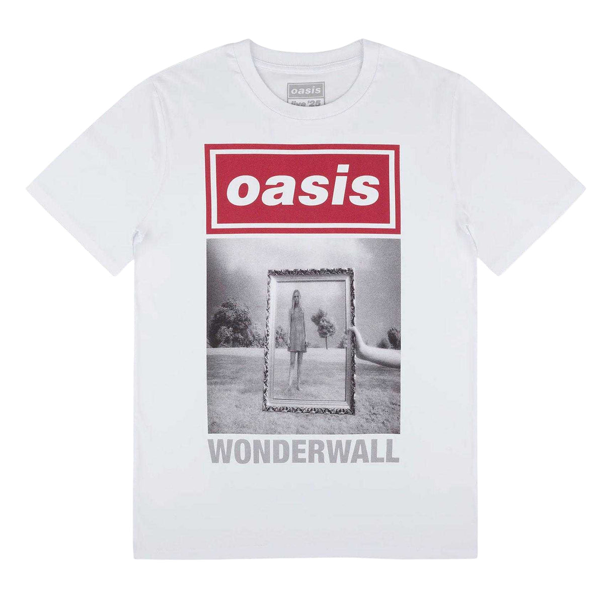 White - Front - Oasis Unisex Adult Wonderwall Cover T-Shirt
