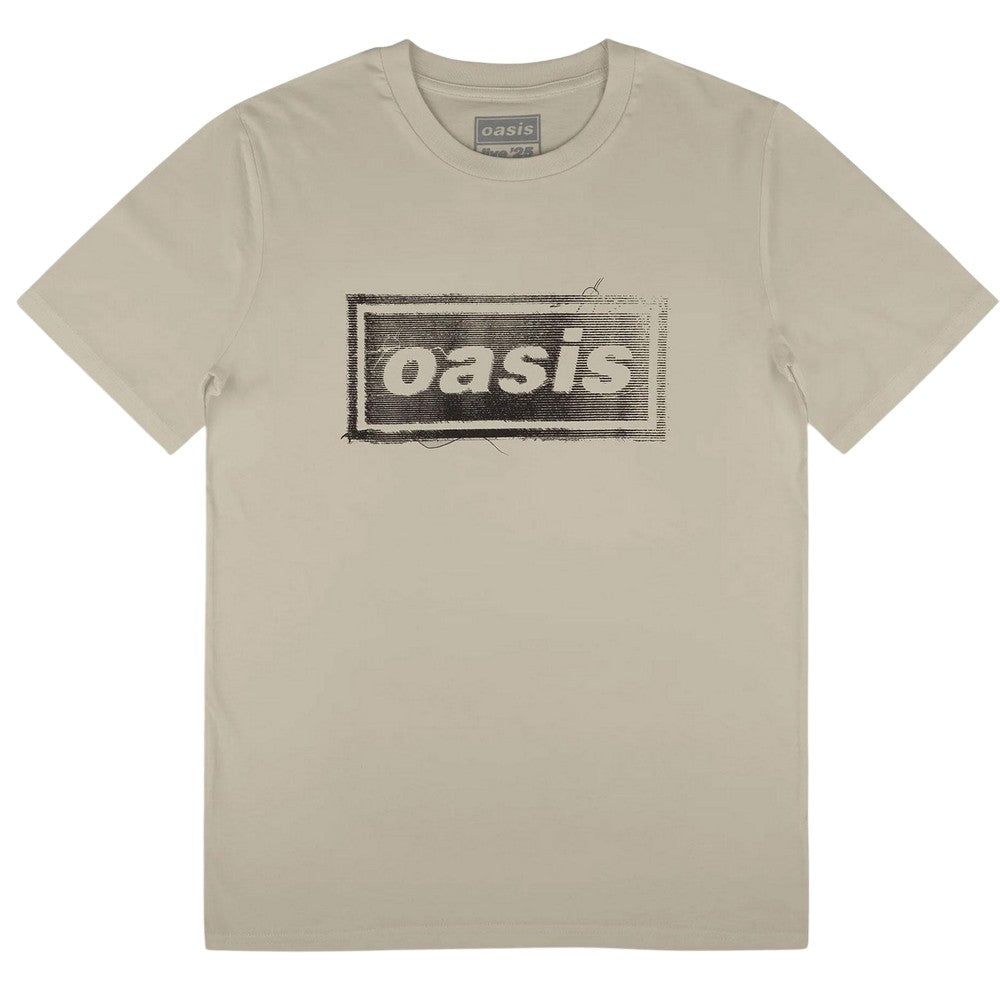 Stone Grey - Front - Oasis Unisex Adult Threaded Logo T-Shirt