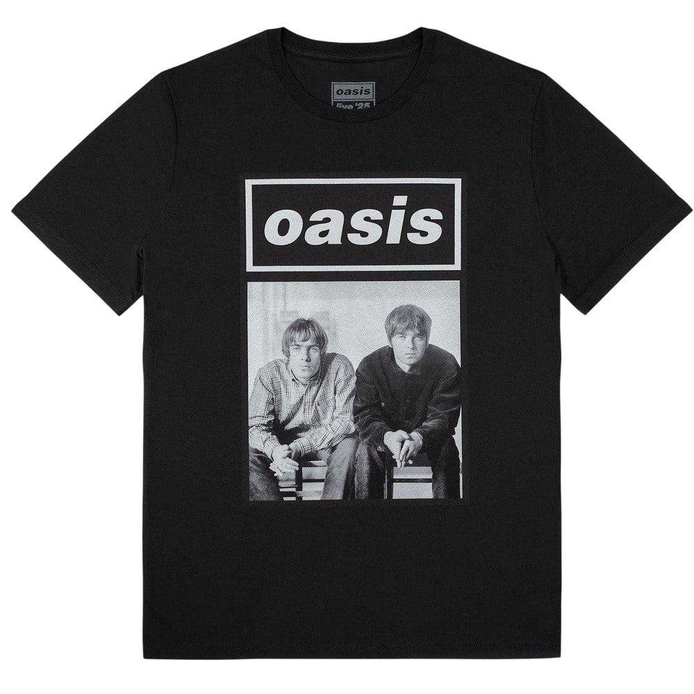 Black - Front - Oasis Unisex Adult Wonderwall Live 25 World Tour Back Print Regular T-Shirt