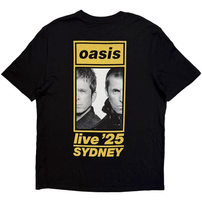 Black - Back - Oasis Unisex Adult Live ´25 Sydney Half Face Back Print T-Shirt