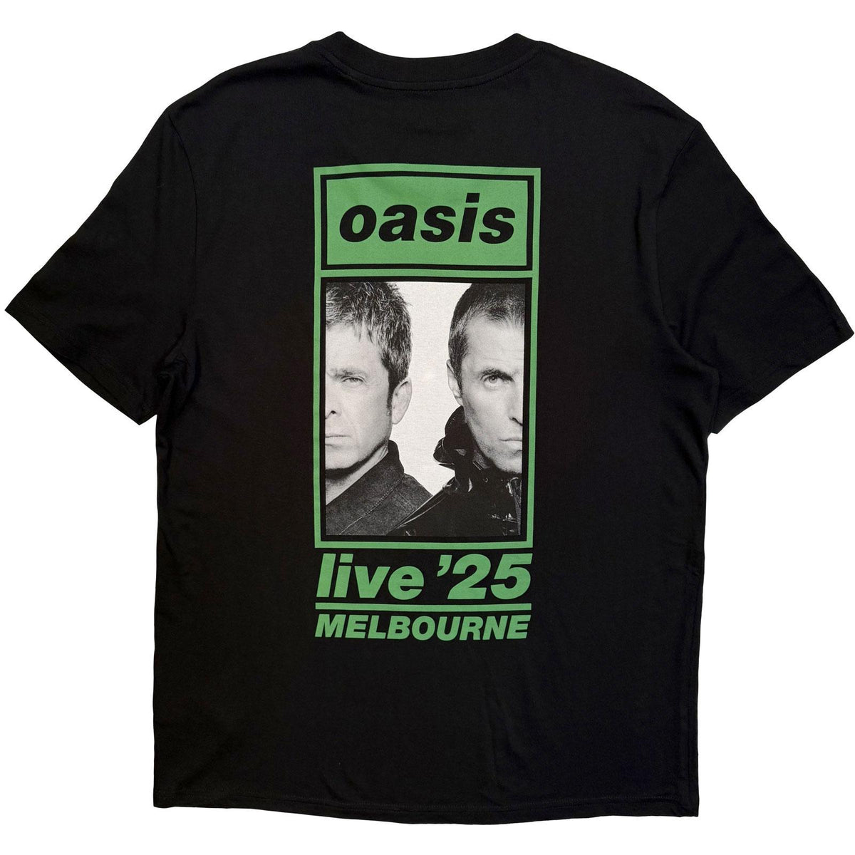 Black - Back - Oasis Unisex Adult Half Face Back Print T-Shirt