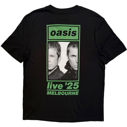 Black - Back - Oasis Unisex Adult Half Face Back Print T-Shirt