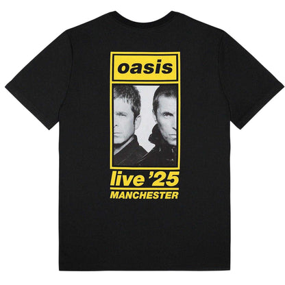 Black - Back - Oasis Unisex Adult Manchester 19 July Event Back Print T-Shirt