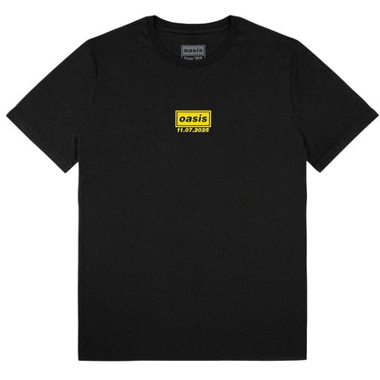 Black - Front - Oasis Unisex Adult Manchester 11 July Event Back Print T-Shirt