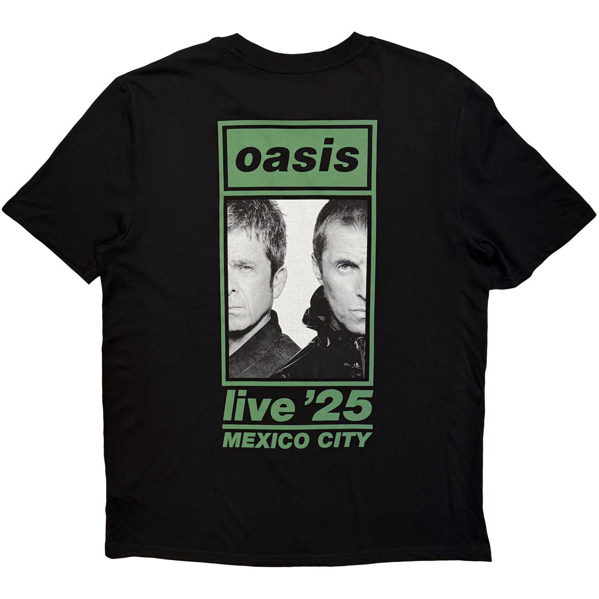 Black - Back - Oasis Unisex Adult Mexico City Half Face Back Print T-Shirt