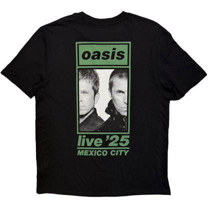 Black - Back - Oasis Unisex Adult Mexico City Half Face Back Print T-Shirt