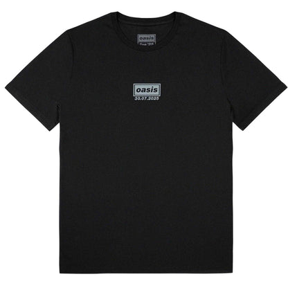 Black - Front - Oasis Unisex Adult London 30 July Event Back Print T-Shirt