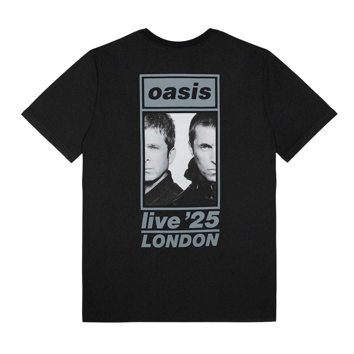 Black - Back - Oasis Unisex Adult London 26 July Event Back Print T-Shirt