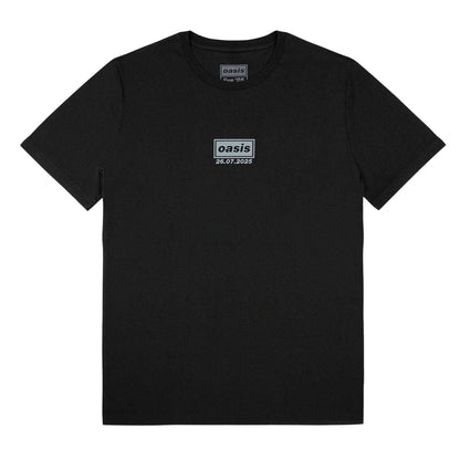 Black - Front - Oasis Unisex Adult London 26 July Event Back Print T-Shirt
