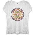 White - Front - The Beatles Womens-Ladies Sgt Pepper Skinny T-Shirt