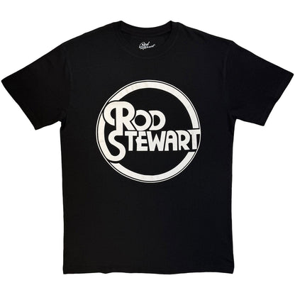 Black - Front - Rod Stewart Unisex Adult Circle Logo T-Shirt