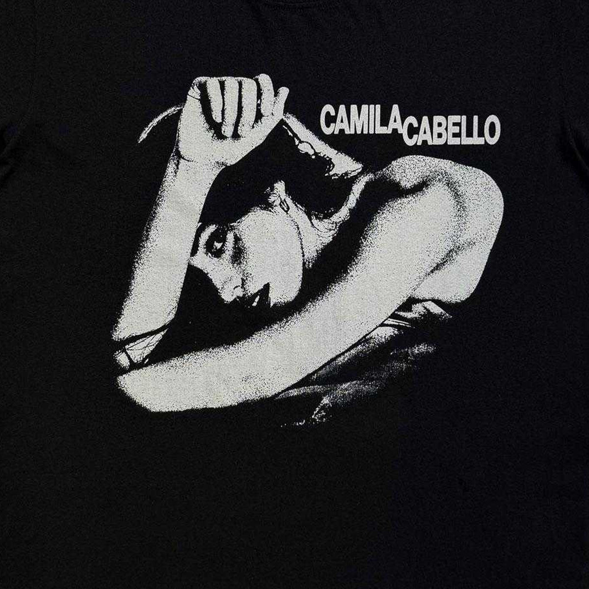 Black - Side - Camila Cabello Unisex Adult Pose Logo T-Shirt